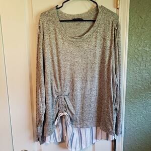 NEW, ZAC and Rachel,  layered statement hem, super soft long sleeve top 2X ‎ 3X